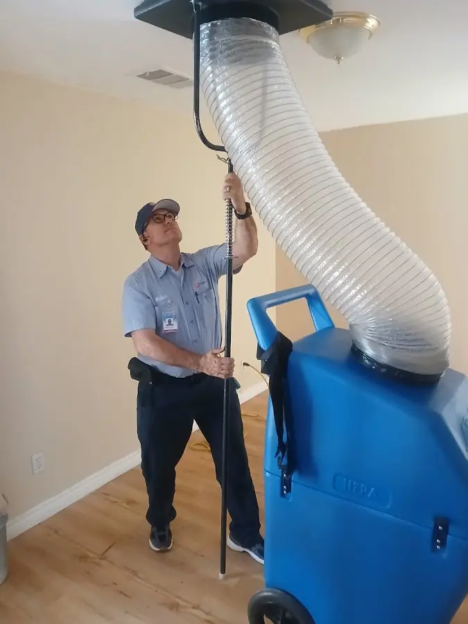 Mini Split Installation technician using HEPA equipment in San Angelo